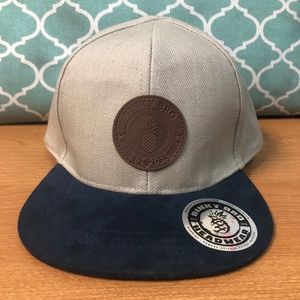 Binky Bro adjustable hat navy tan infant new